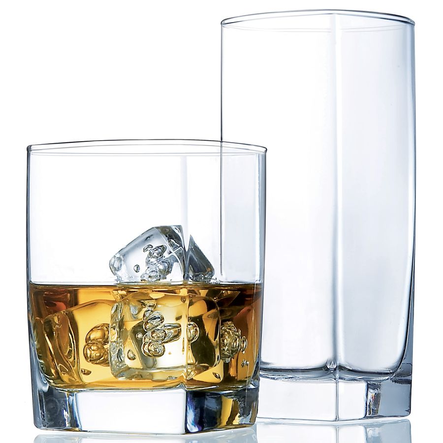 Wine Beer Drink - Everyday Drinking Glasses Set of 16