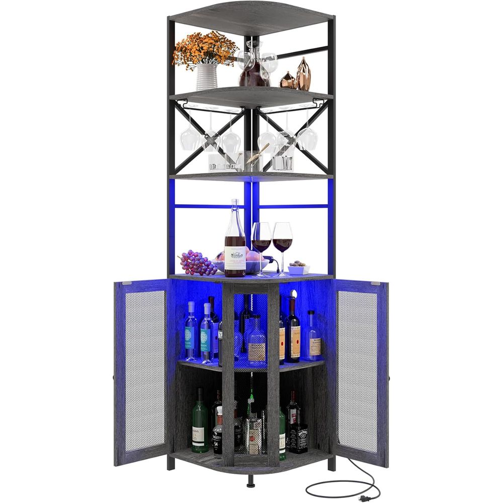 Wine & Beer Shop Photos - 6-Tier Wine Bar Cabinet with LED