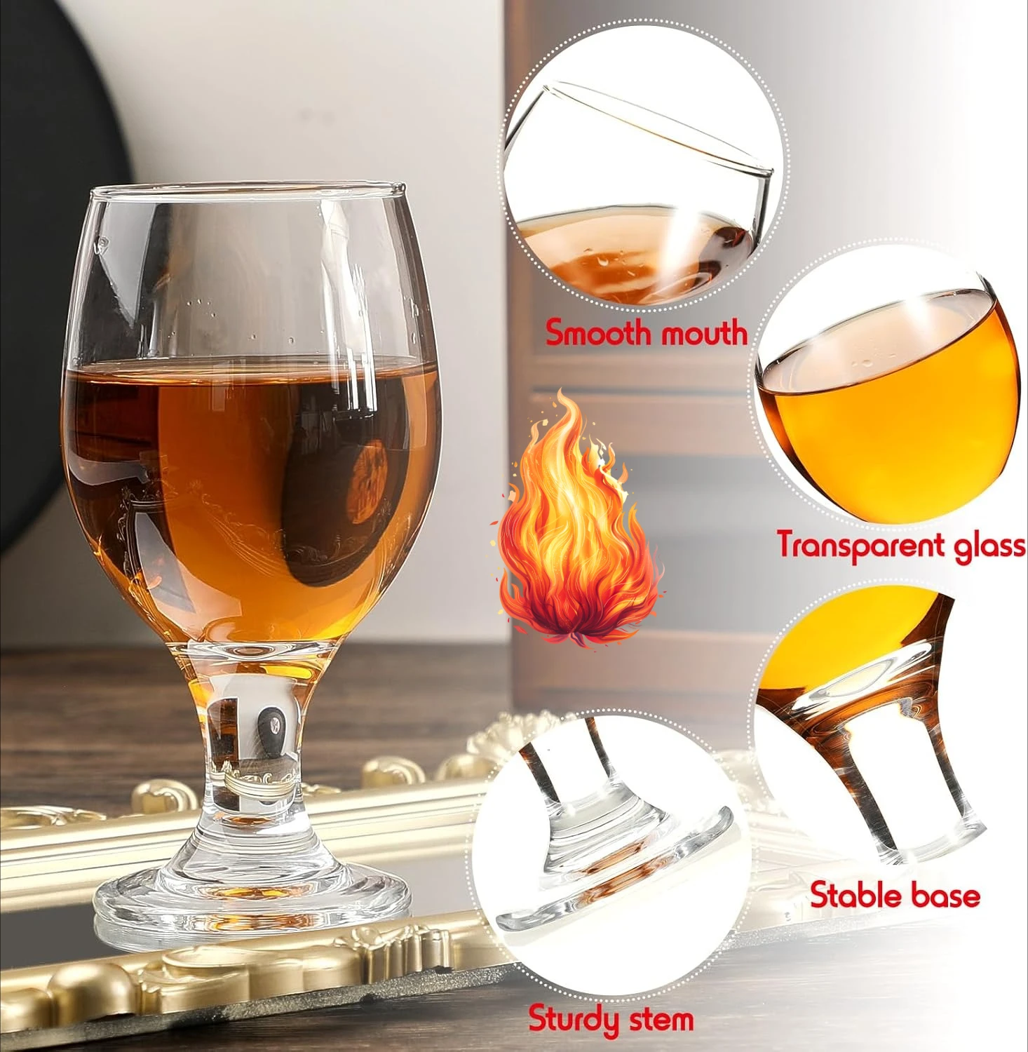 Wine Beer Glass Set - Set of 48 Clear Glasses 13.5