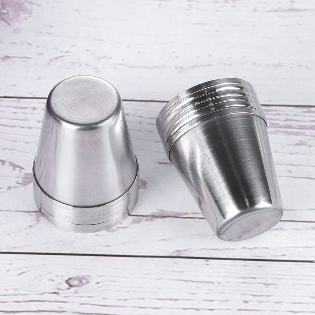 Wine Beer Drink - 6pcs Stainless Steel Cups Barware For