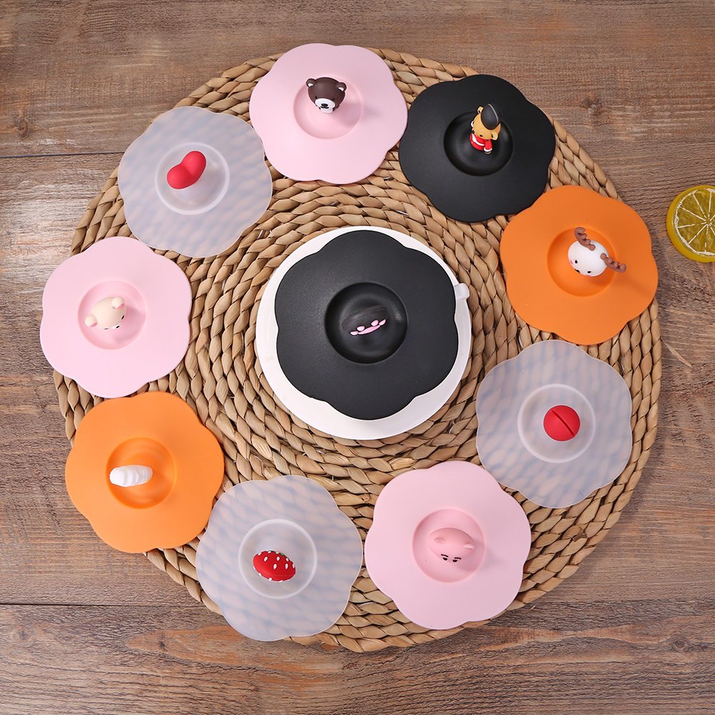 Wine Beer Drink - Anti-Dust Silicone Cup Lids Cartoon Sealing