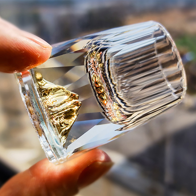 Wine Beer Glass Set - Crystal Glass Wine Glasses Gold Foil