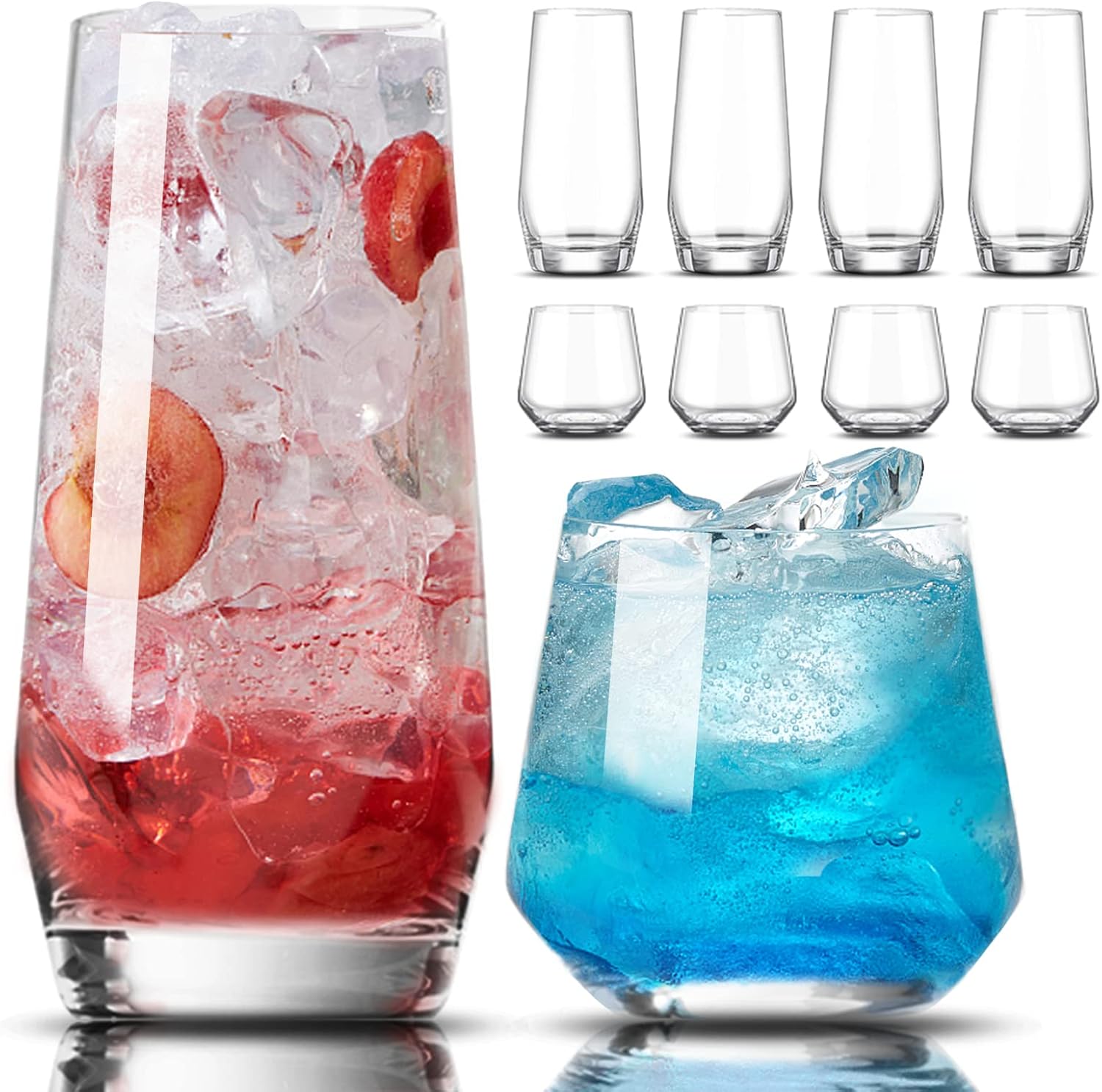 Wine Beer Images - Set of 8 Glass Cups: 4