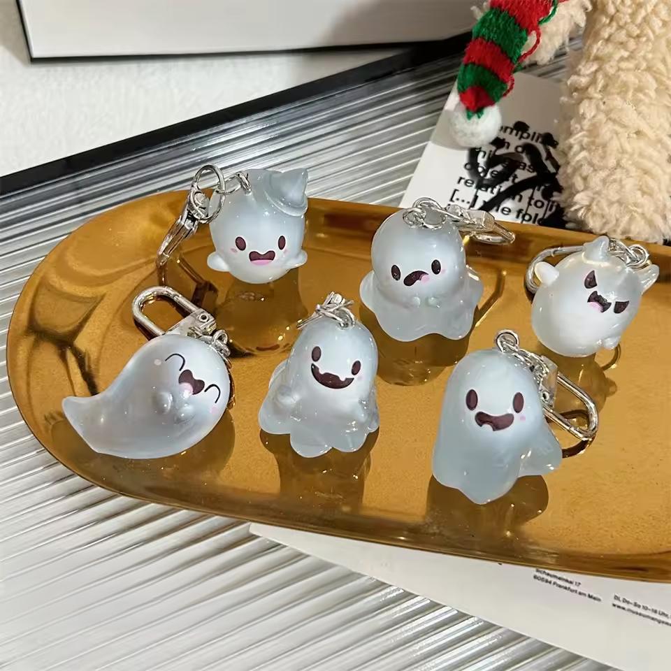 Cocktail Shaker Set - Halloween Jelly Ghost Keychain, Three-Dimensional Cartoon