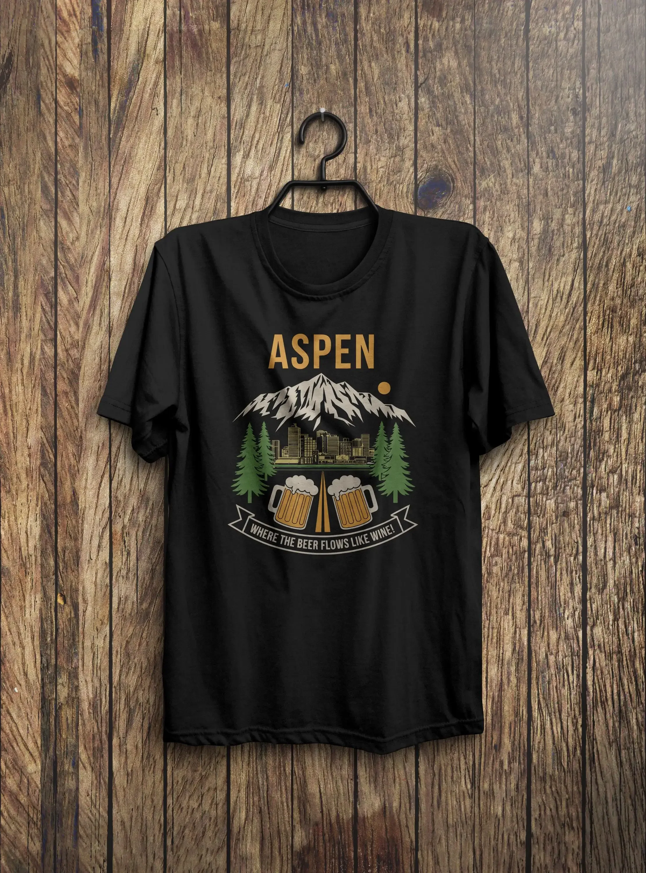 Aspen T Shirt Funny Where The  – Beer And Wine Quote Bewertung und Preis