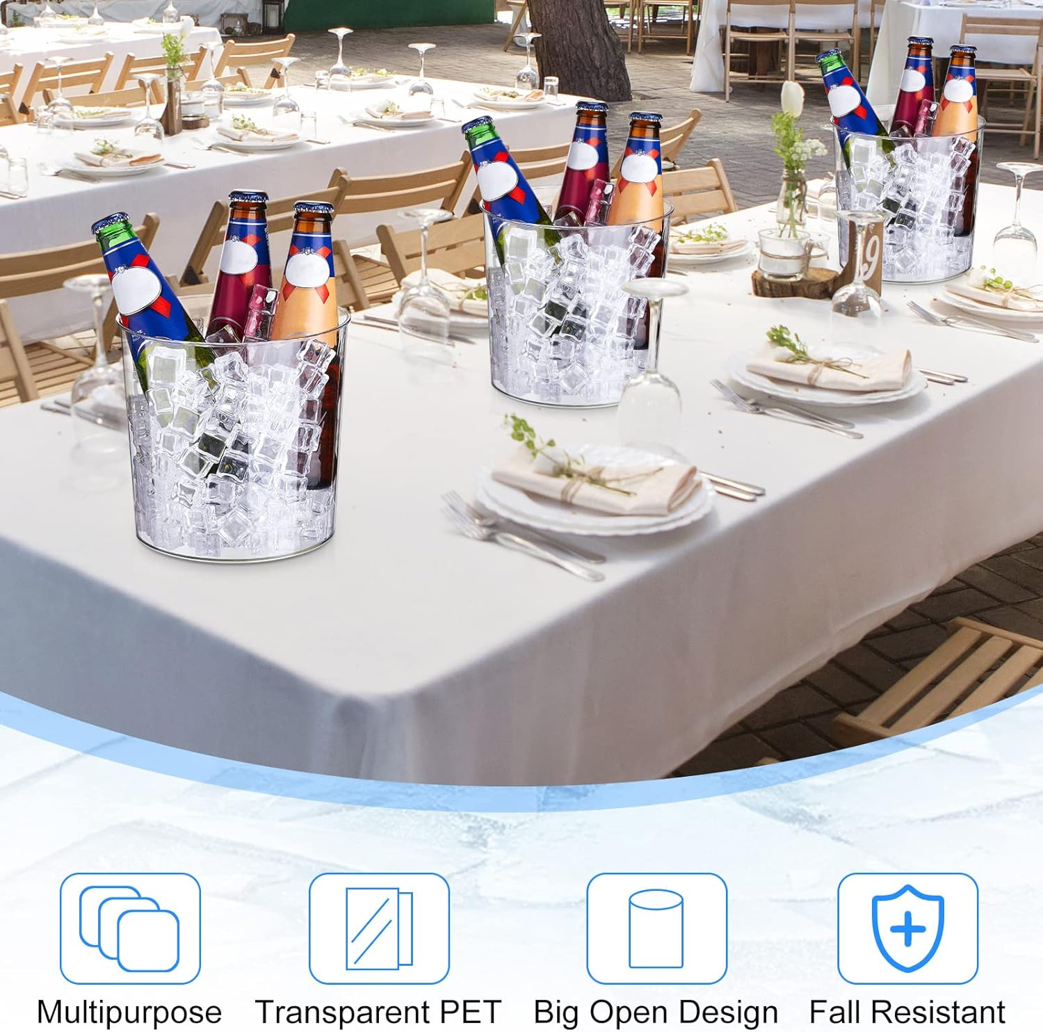 12 Clear Plastic Ice Buckets 6 – Wine Beer Images Bewertung und Preis