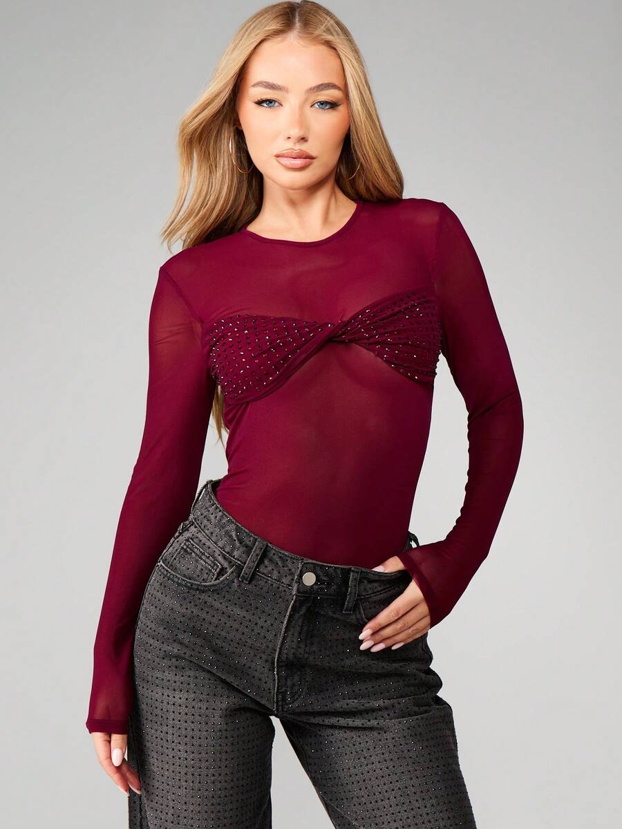 Wine Red Rhinestone Twist Pane – Wine & Beer Shop Photos Bewertung und Preis