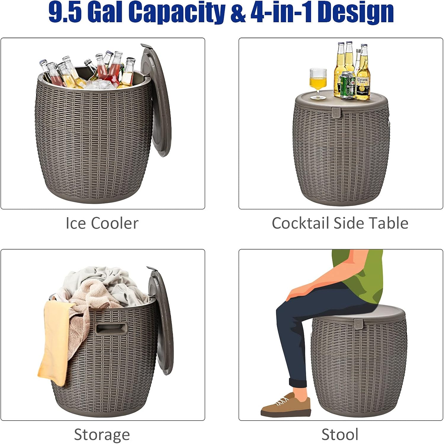 9.5 Gallon Wicker Ice Cooler,  – Wine Beer Images Bewertung und Preis