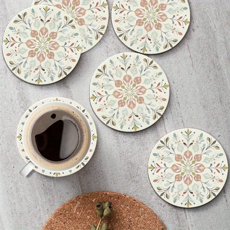 6pcs/Set Bohemian Floral Patte – Wine Beer Drink Bewertung und Preis