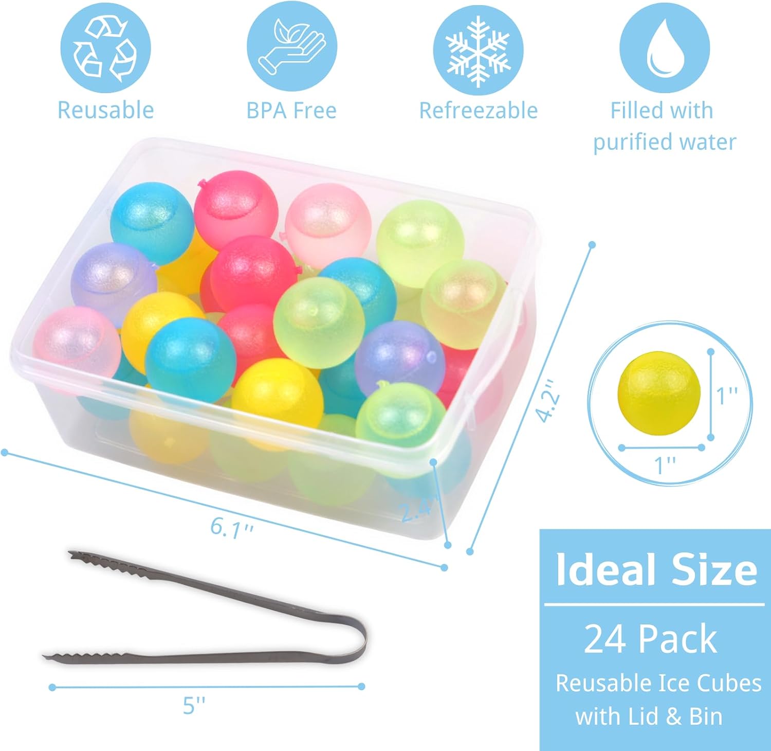24 Pack Reusable Ice Cubes wit – Wine Beer Images Bewertung und Preis
