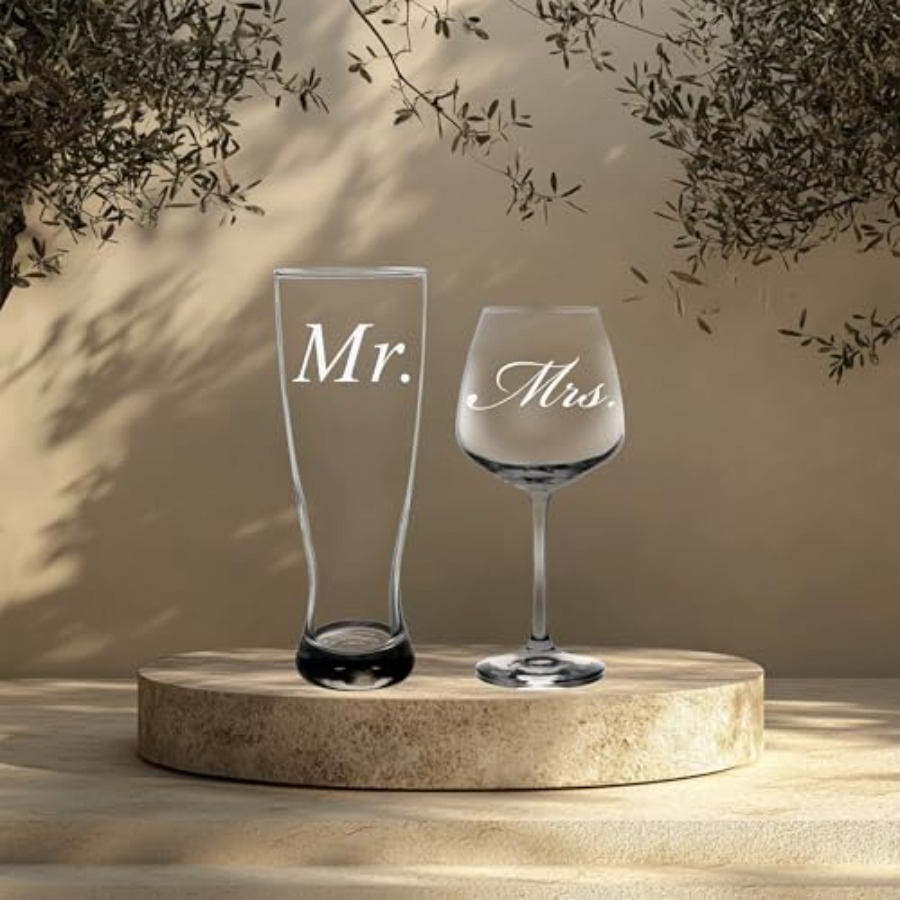 Mr. and Mrs. Wedding Couple Gl – Wine Beer Glass Set Bewertung und Preis