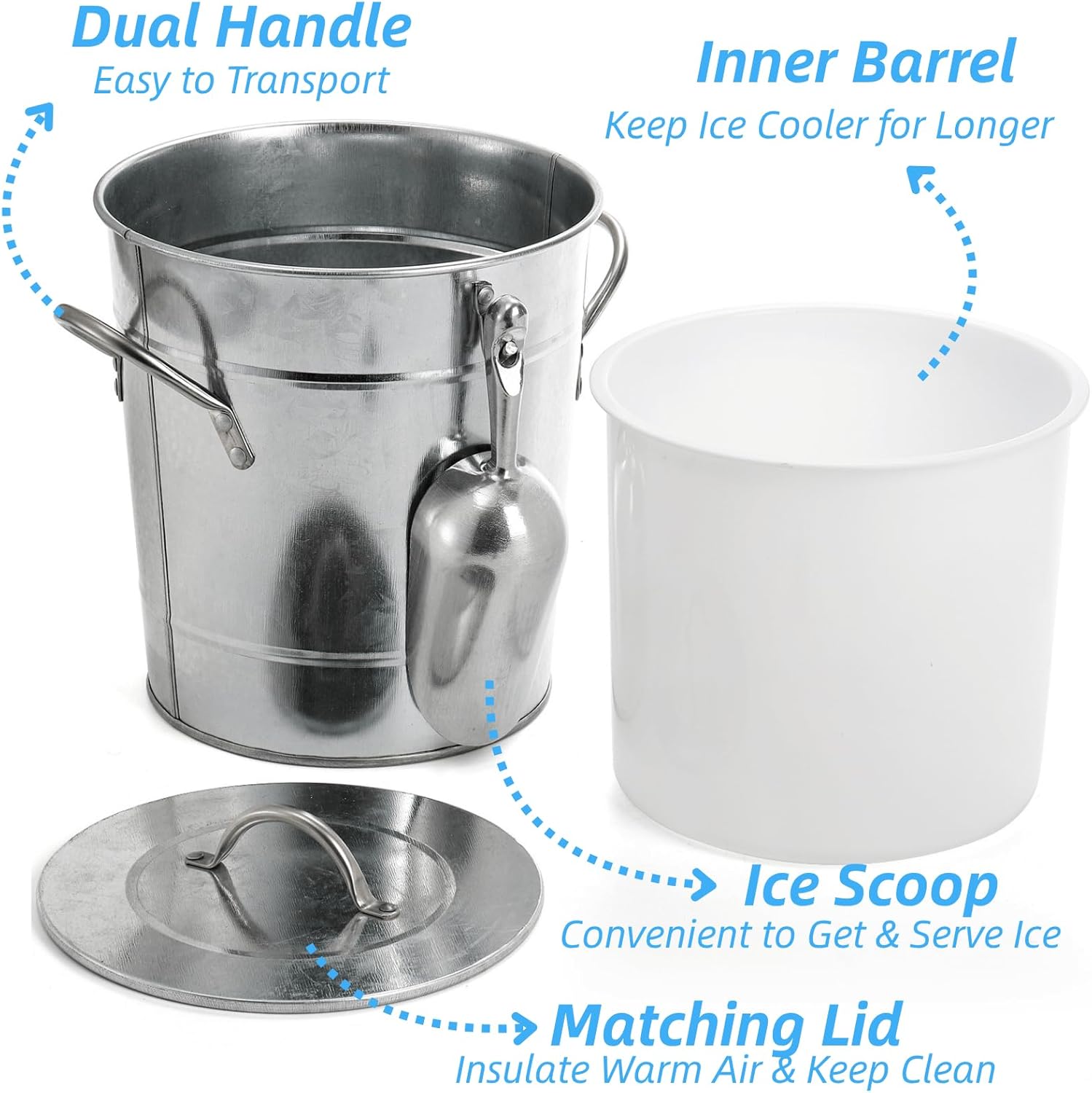 Insulated Ice Bucket with Lid  – Wine Beer Images Bewertung und Preis
