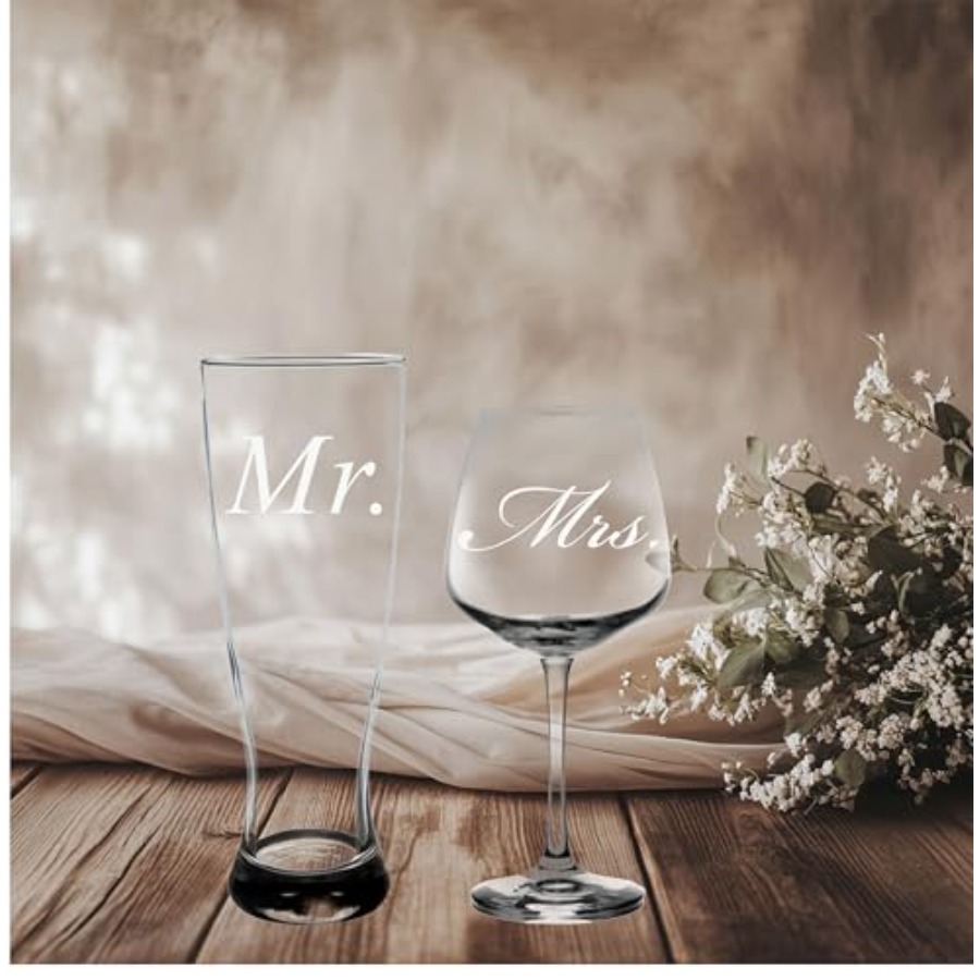 Mr. and Mrs. Wedding Couple Gl – Wine Beer Glass Set Bewertung und Preis