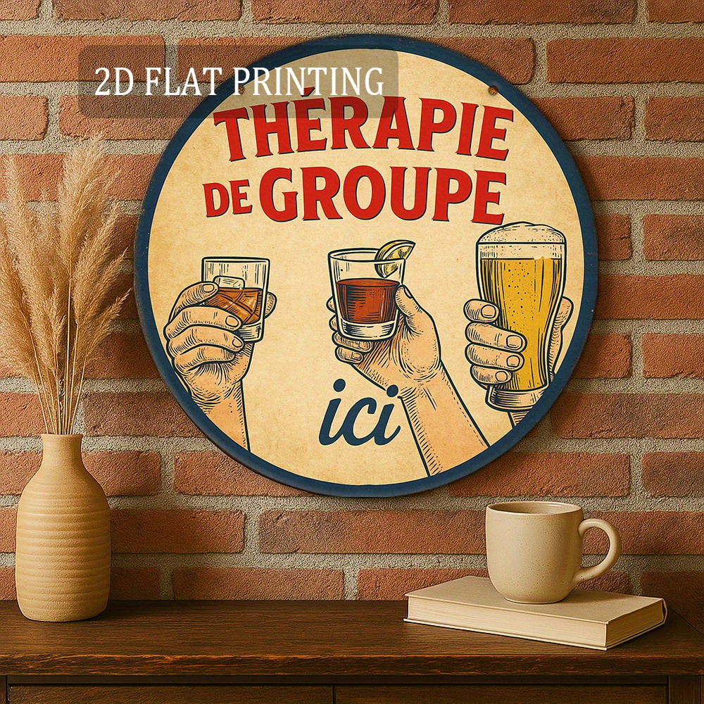 2D Flat - 20.32cm Vintage Fren – Beer And Wine Quote Bewertung und Preis