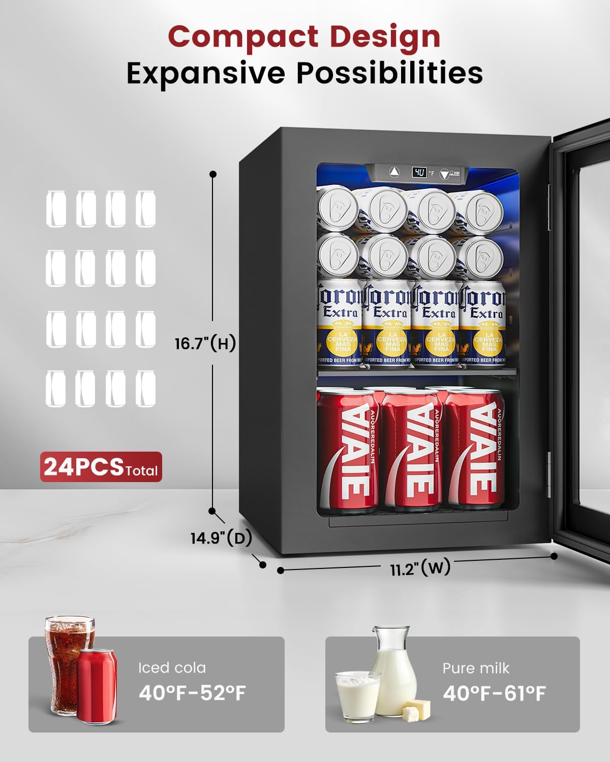24 Can Mini Fridge with Digita – Wine Beer Images Bewertung und Preis