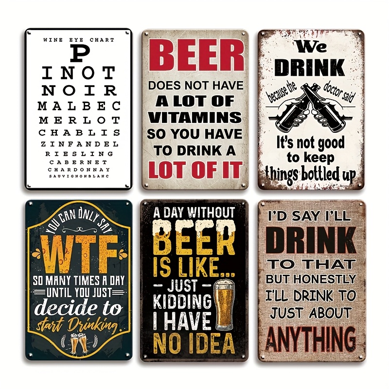 Vintage Assorted Funny Beer Wi – Beer And Wine Quote Bewertung und Preis
