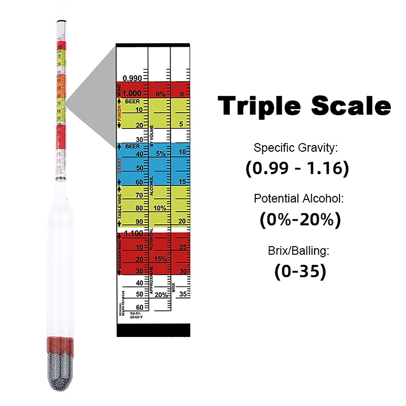 Triple Scale Hydrometer For Ho – Wine Beer And Cider Bewertung und Preis