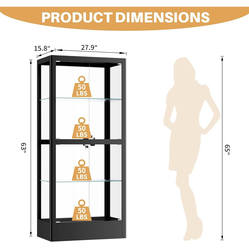 4-Sided Lockable Glass Display – Wine & Beer Shop Photos Bewertung und Preis