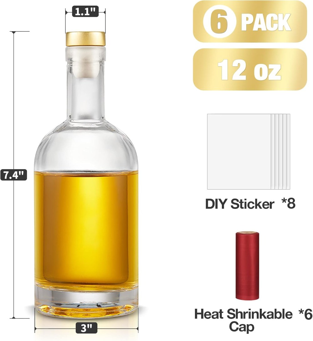 Set of 6 Glass Bottles, 12 oz  – Wine Beer Glass Set Bewertung und Preis