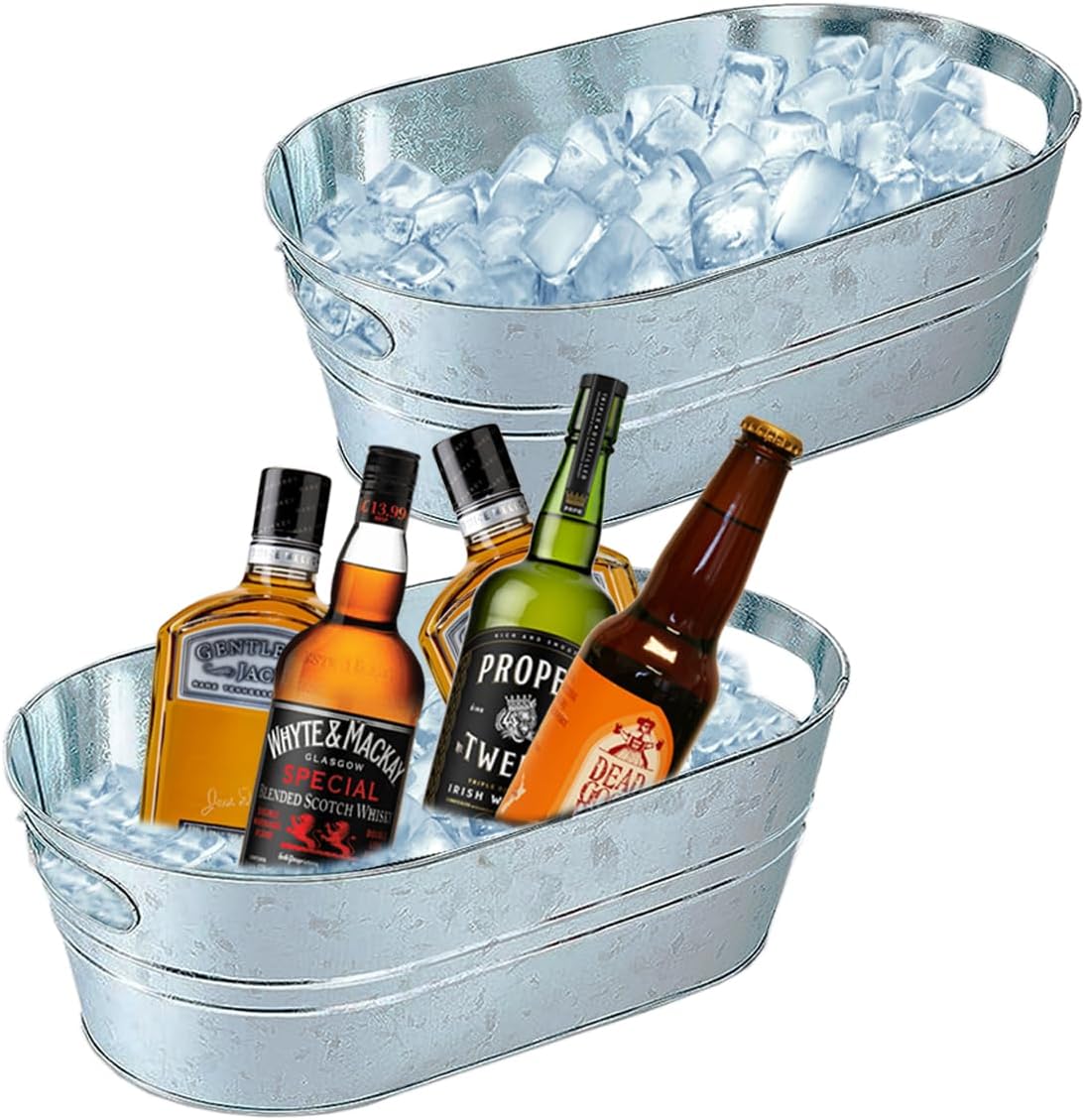 2 Pack Large Galvanized Ice Bu – Wine Beer Images Bewertung und Preis