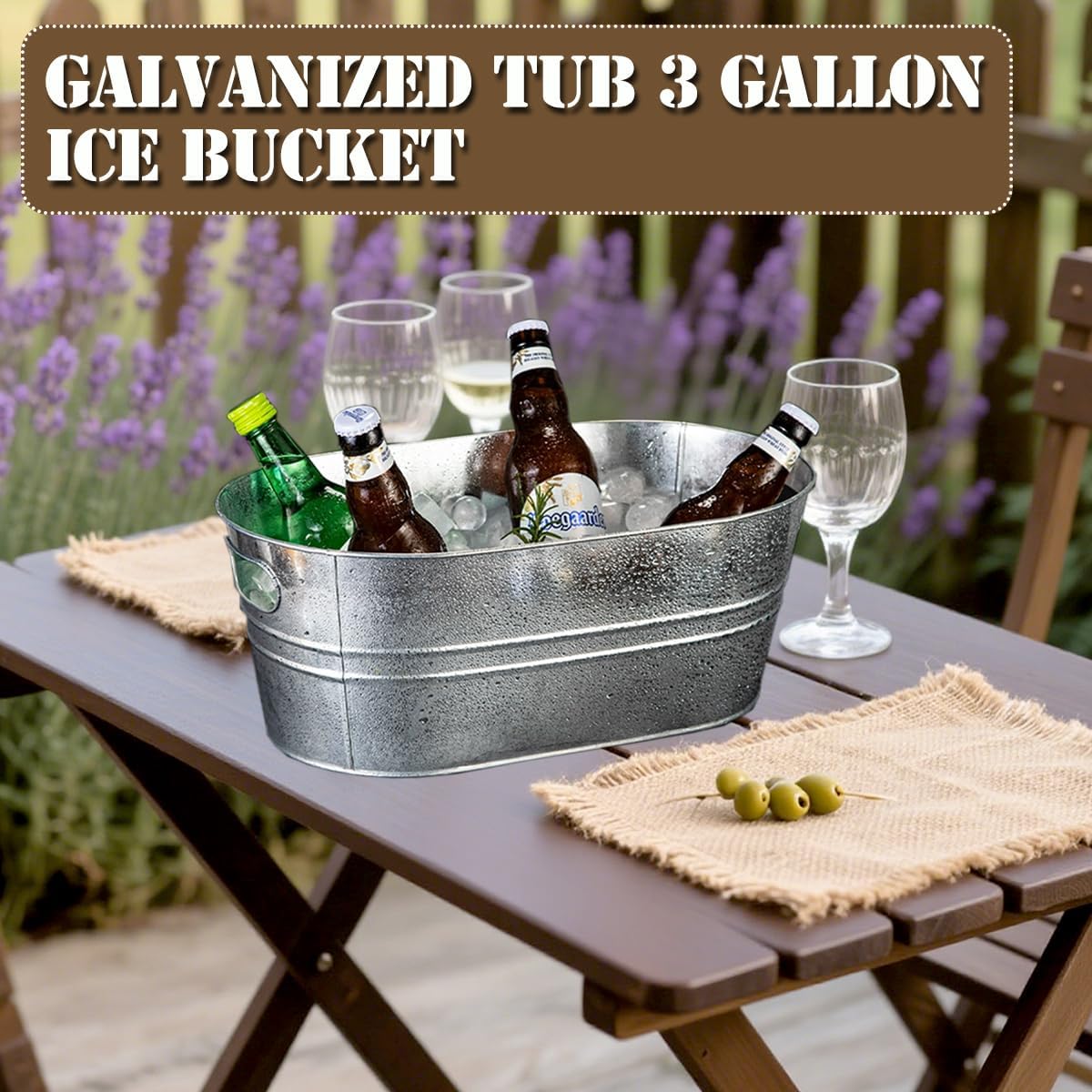 2 Pack Large Galvanized Ice Bu – Wine Beer Images Bewertung und Preis