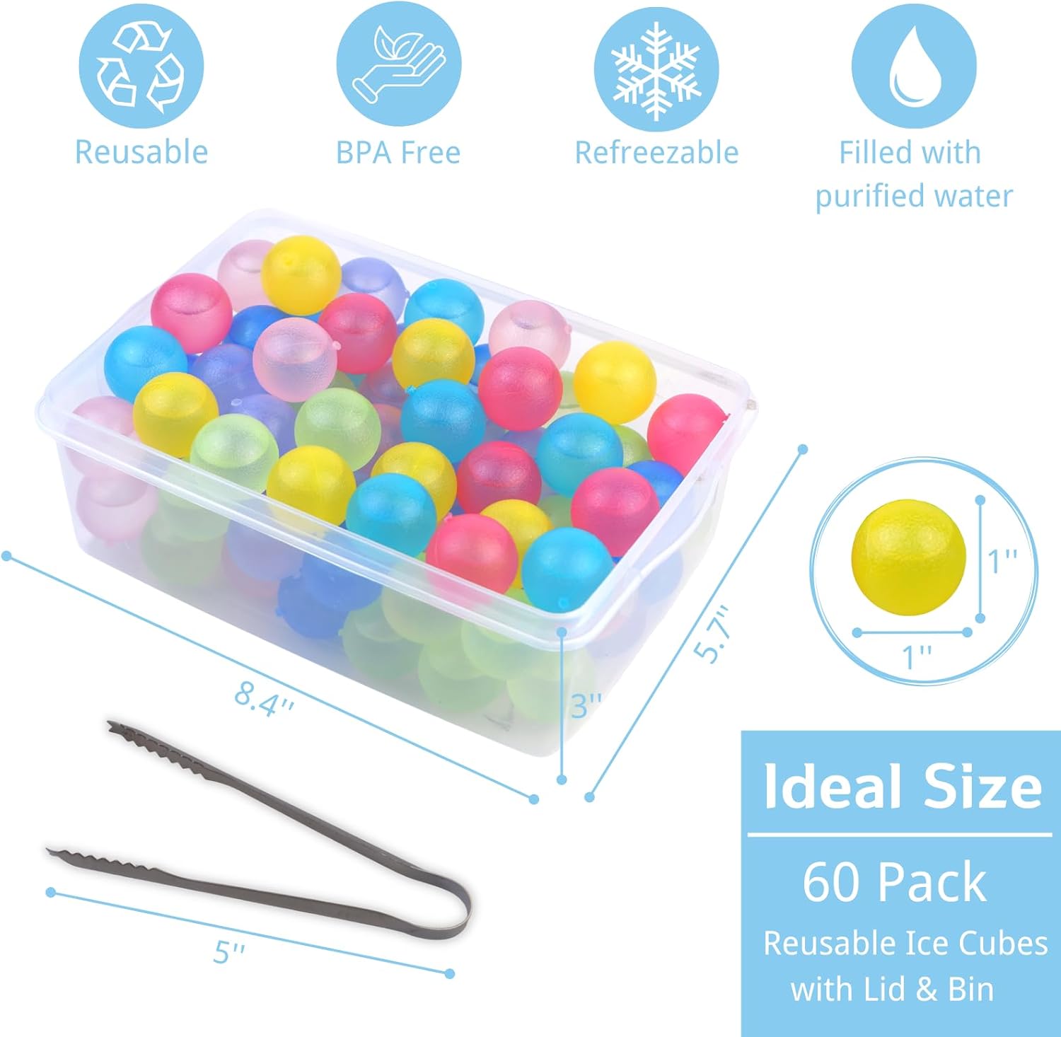 60 Pack Reusable Ice Cubes Rou – Wine Beer Images Bewertung und Preis
